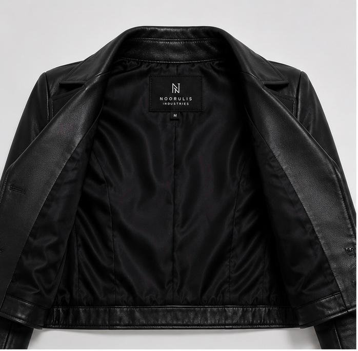 Cropped Blazer Leather Jacket - Image 3