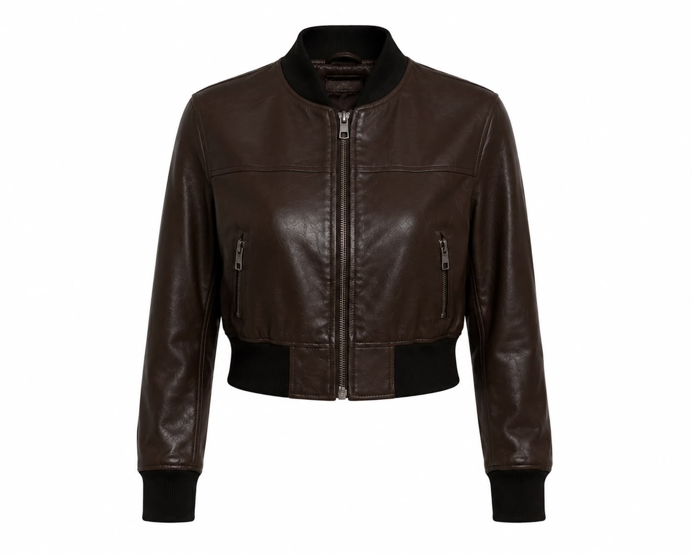 CROPPED LEATHER BOMBER