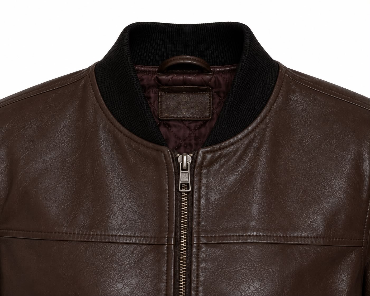 CROPPED LEATHER BOMBER - Image 4