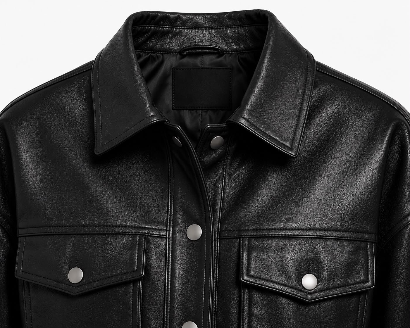 CROPPED OVERSIZED LEATHER JACKET - Image 4