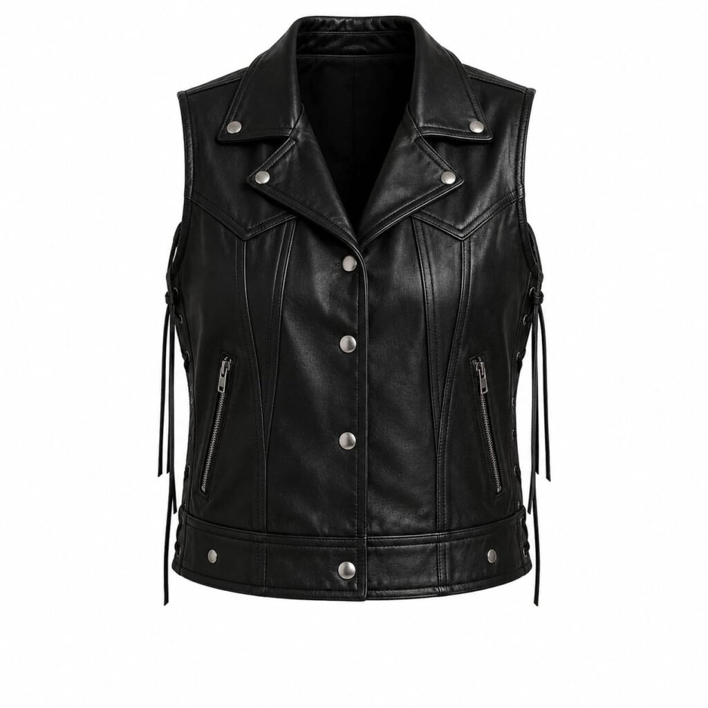 CLASSIC LEATHER BIKER VEST