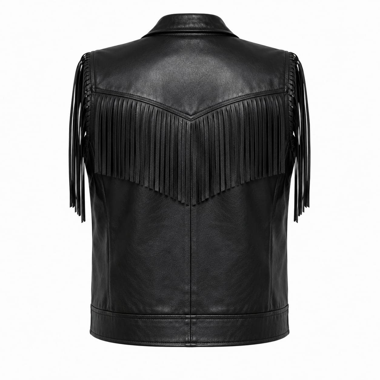 FRINGE WESTERN LEATHER VEST - Image 2