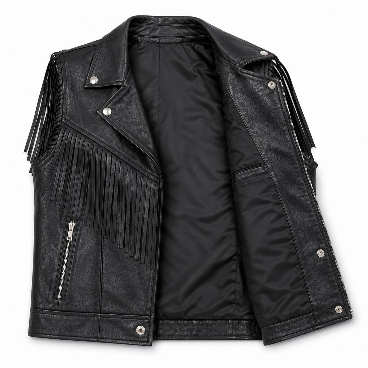 FRINGE WESTERN LEATHER VEST - Image 4