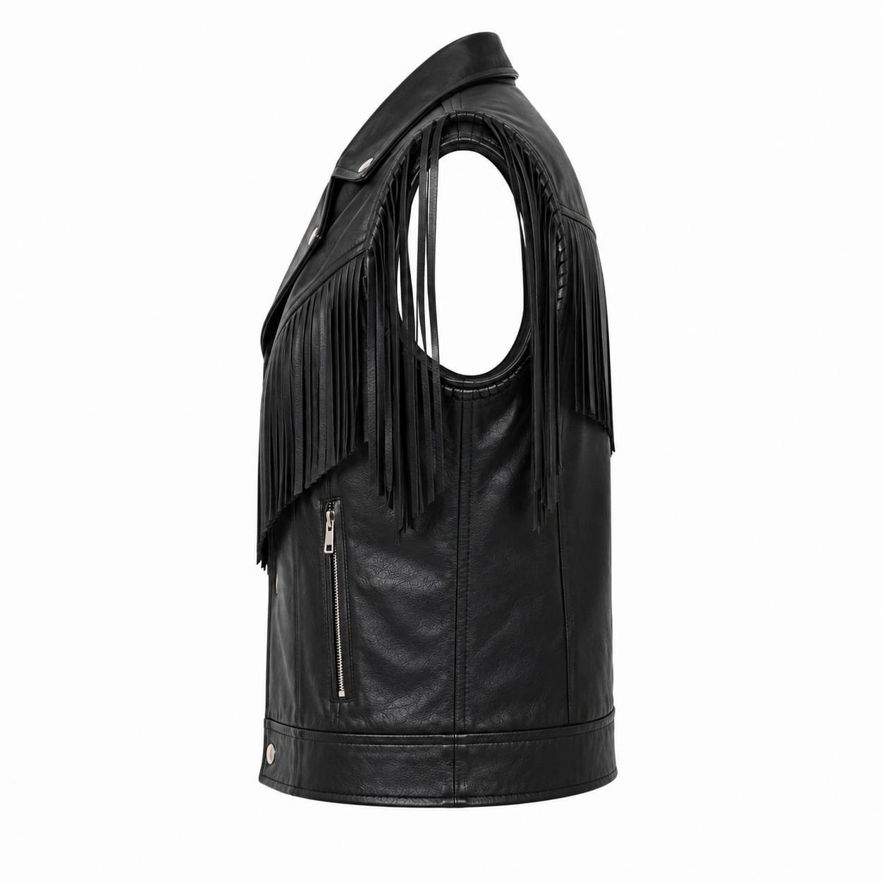 FRINGE WESTERN LEATHER VEST - Image 5