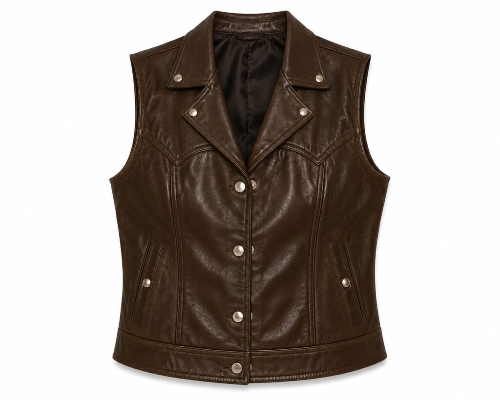 SLIM-FIT WESTERN LEATHER VEST