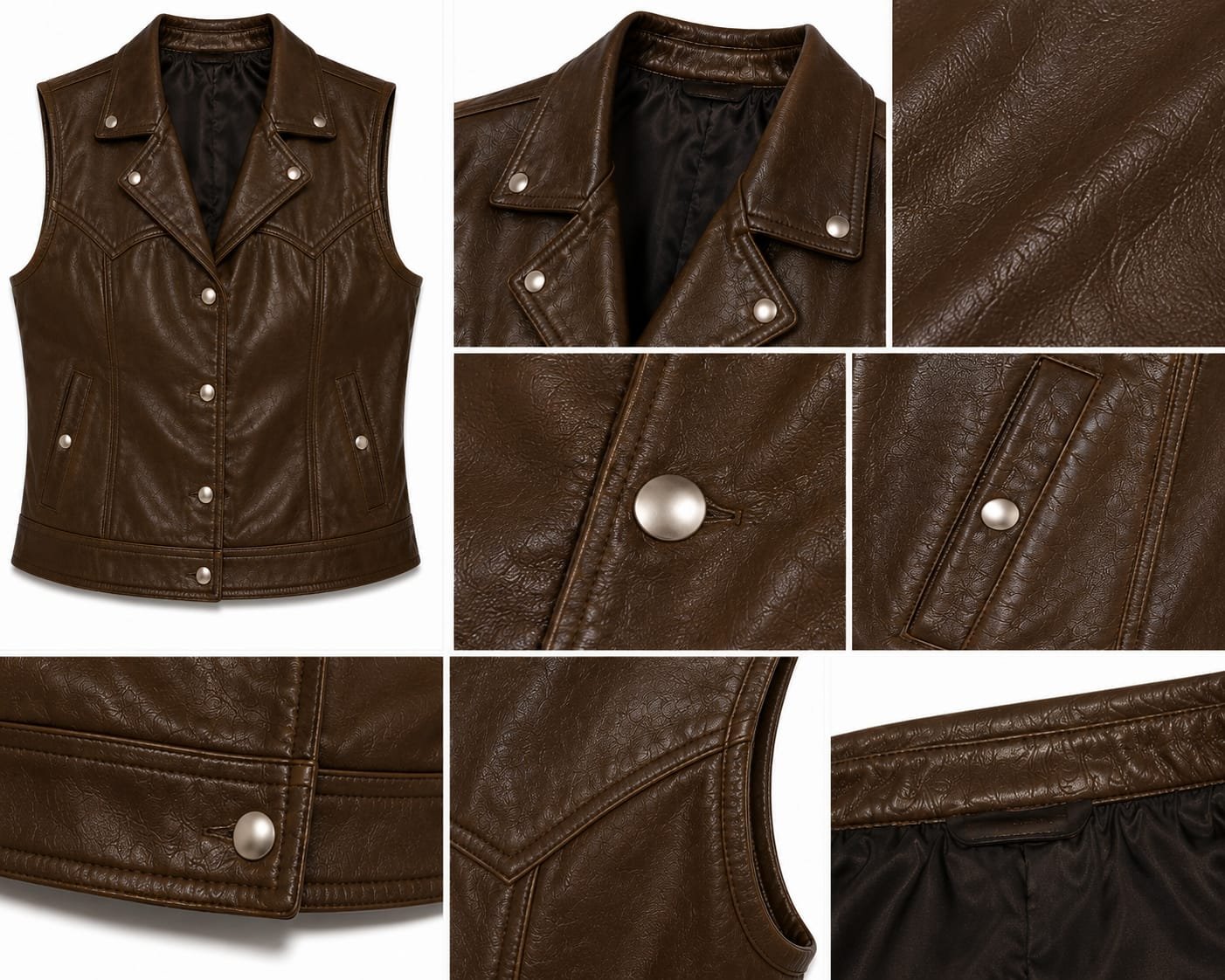 SLIM-FIT WESTERN LEATHER VEST - Image 6