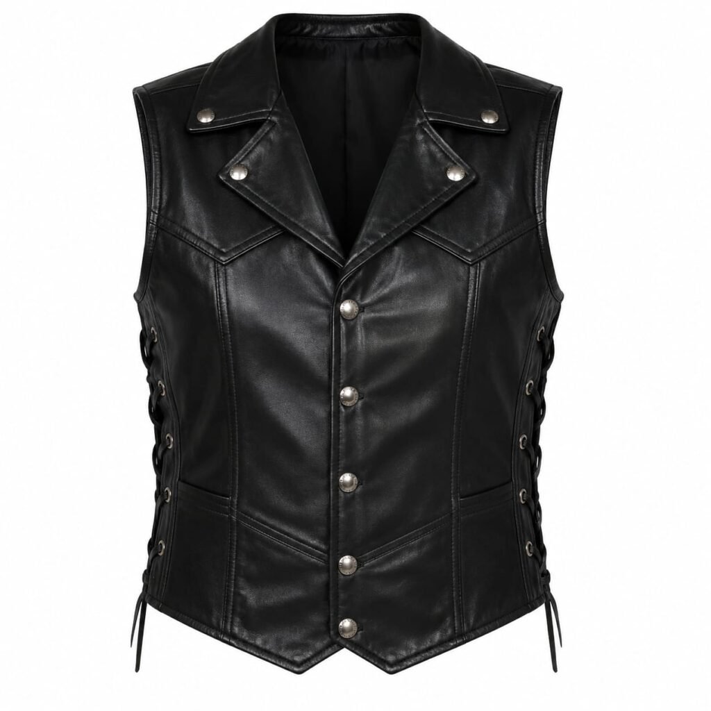 LACE-UP WESTERN LEATHER VEST