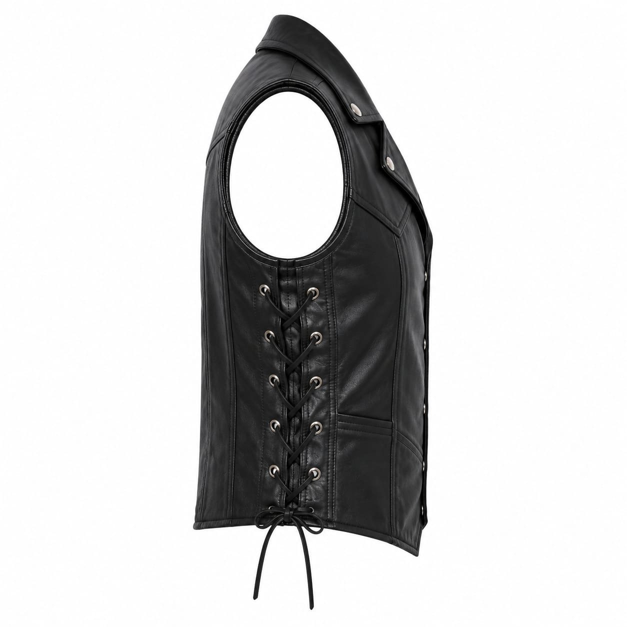 LACE-UP WESTERN LEATHER VEST - Image 3