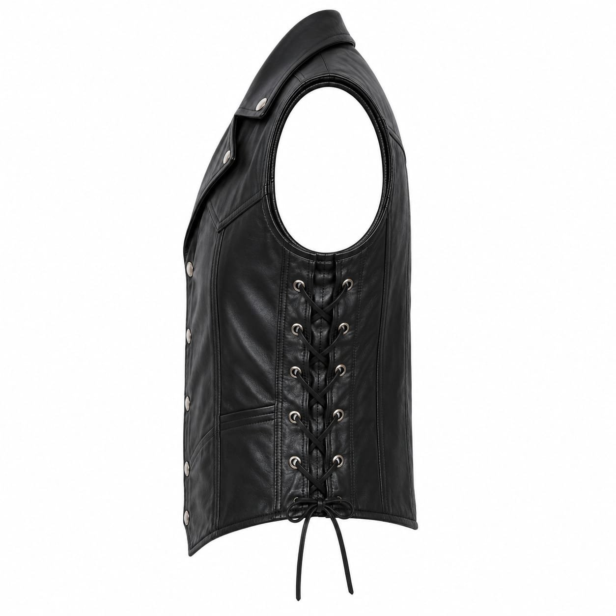 LACE-UP WESTERN LEATHER VEST - Image 4