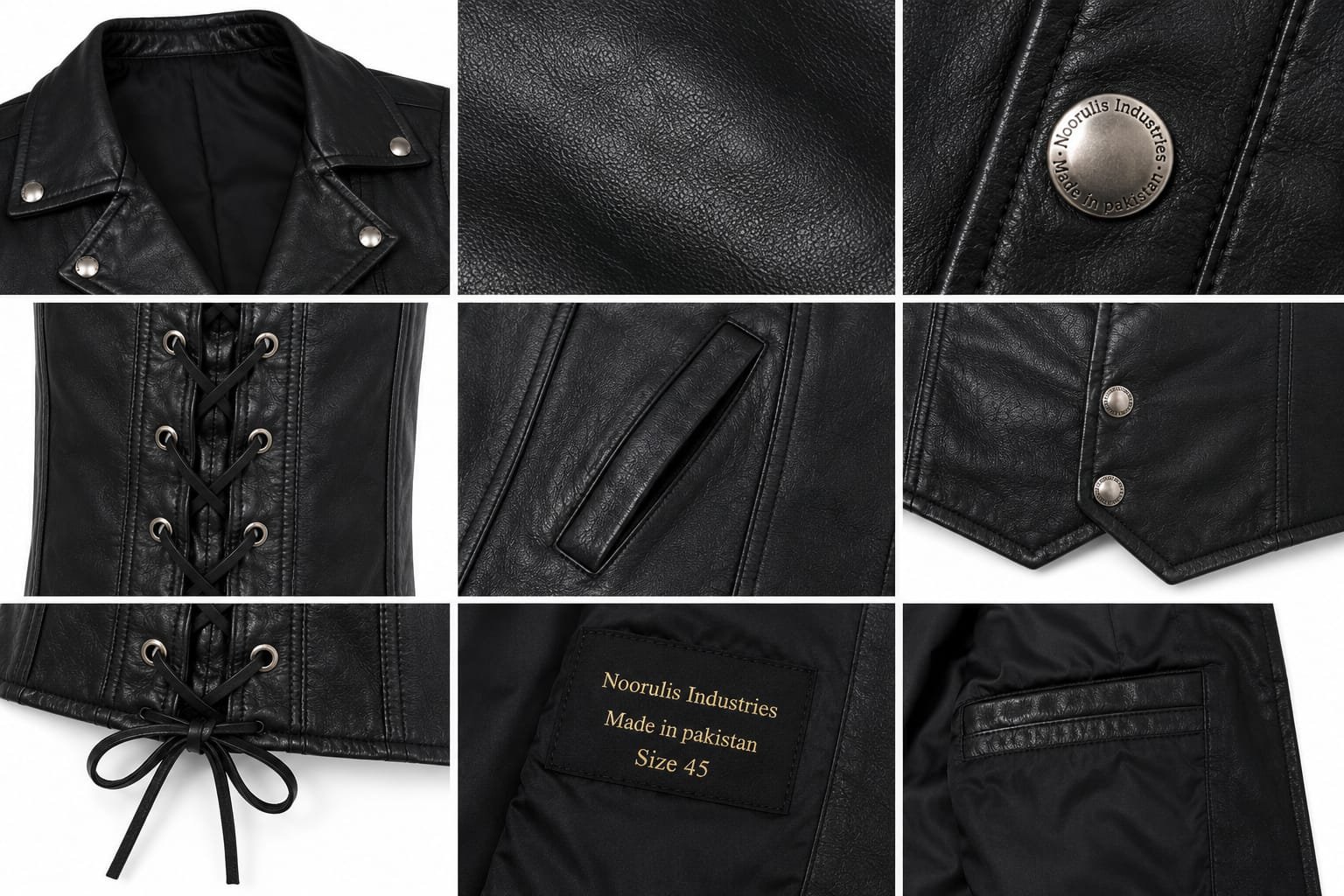 LACE-UP WESTERN LEATHER VEST - Image 6