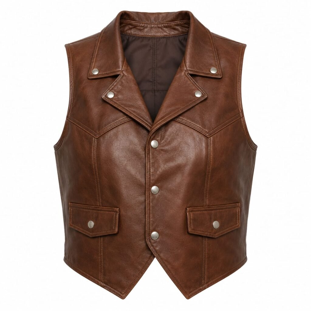CROPPED WESTERN LEATHER VEST