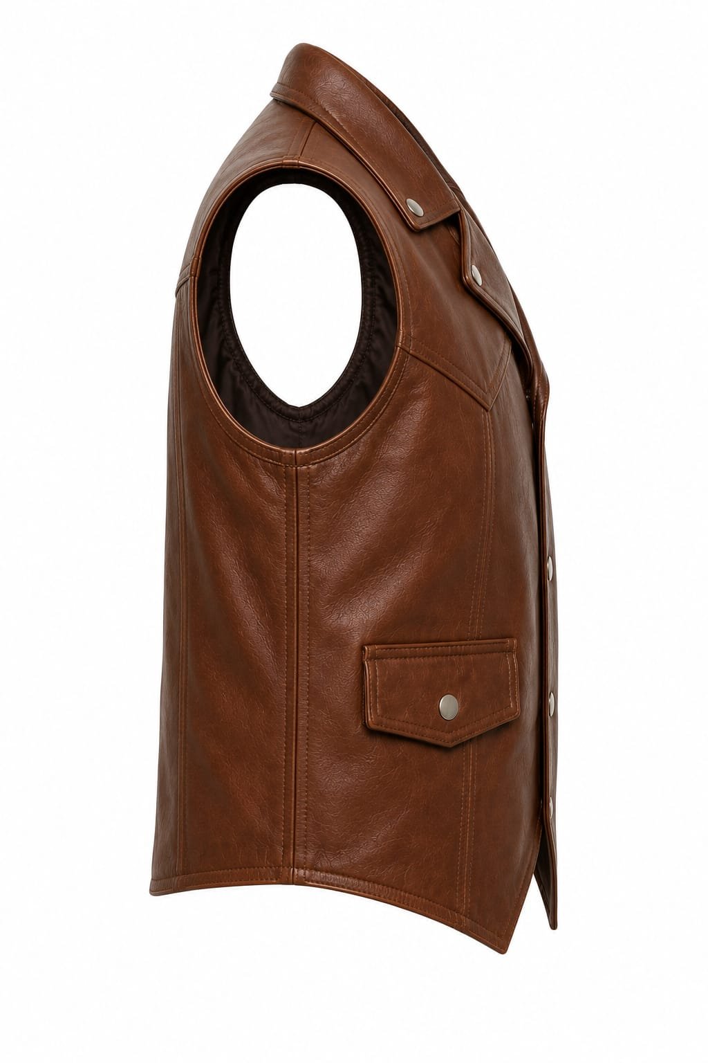 CROPPED WESTERN LEATHER VEST - Image 3