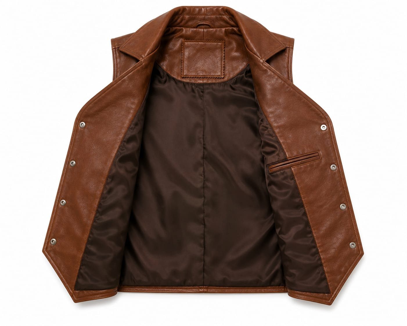 CROPPED WESTERN LEATHER VEST - Image 5