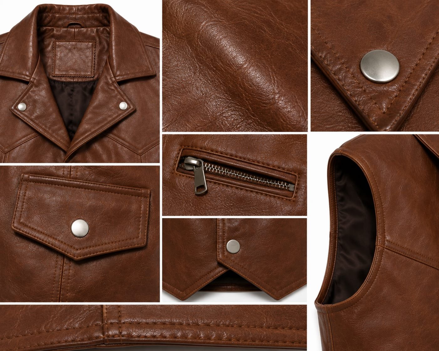 CROPPED WESTERN LEATHER VEST - Image 6