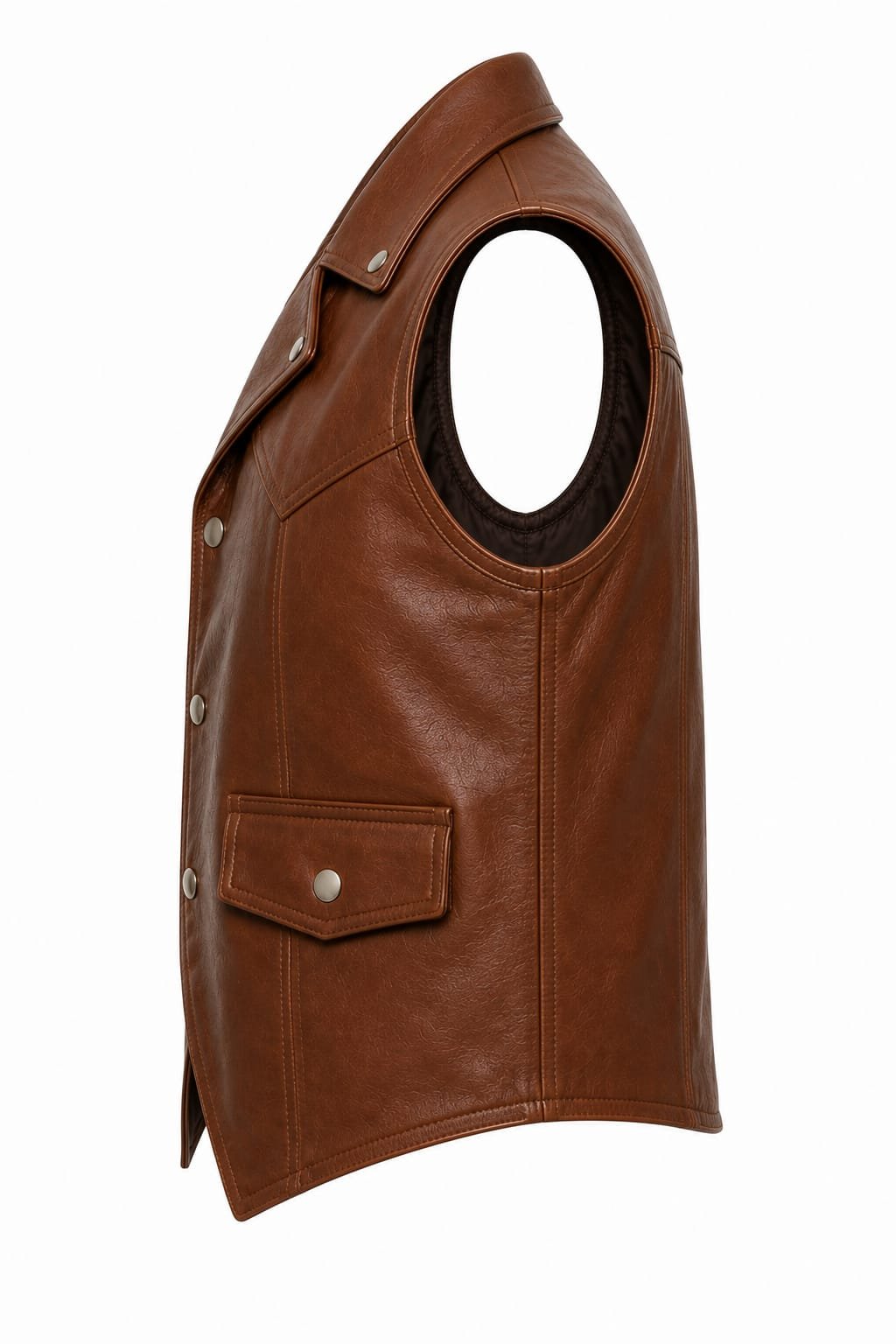 CROPPED WESTERN LEATHER VEST - Image 4