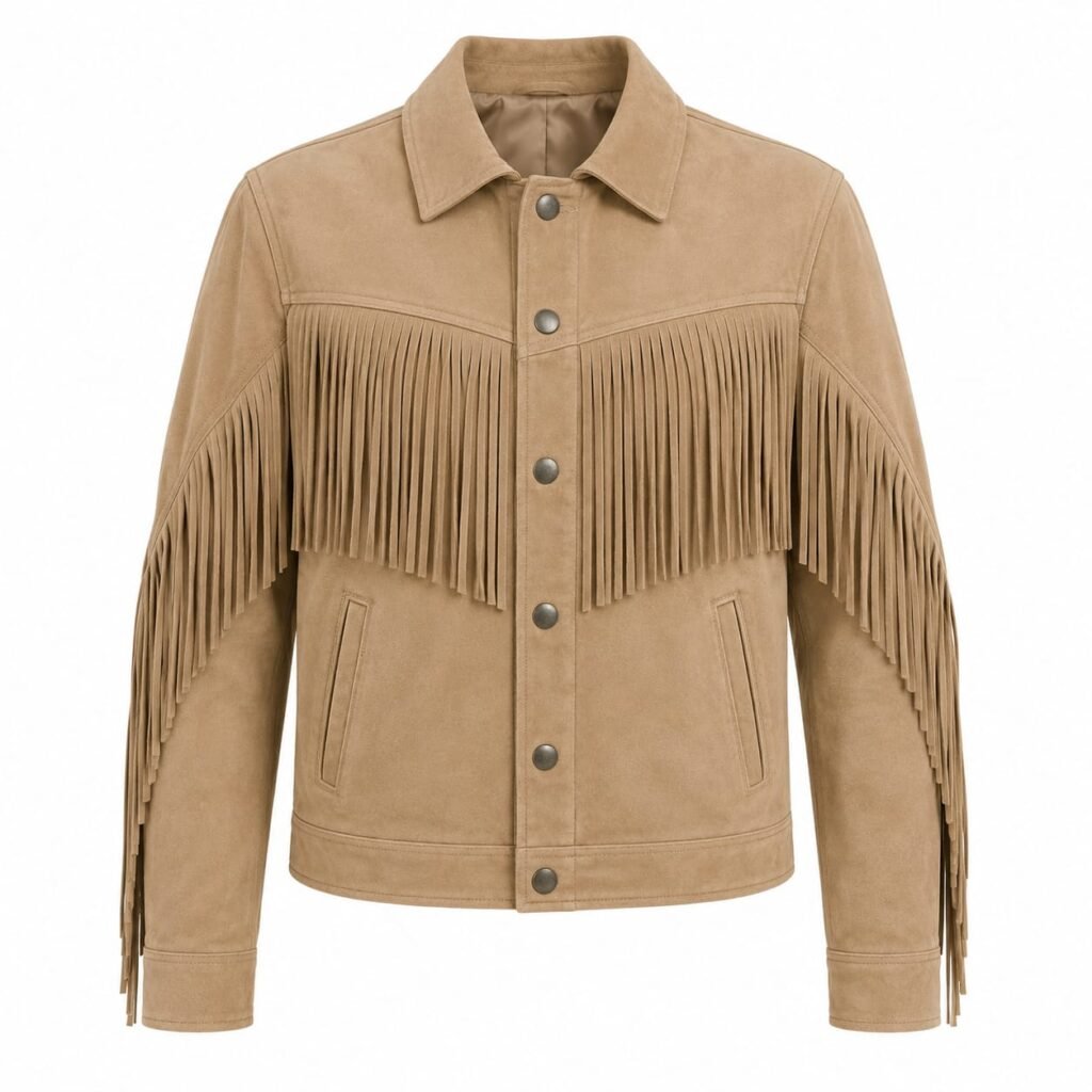 OVERSIZED FRINGE SUEDE JACKET