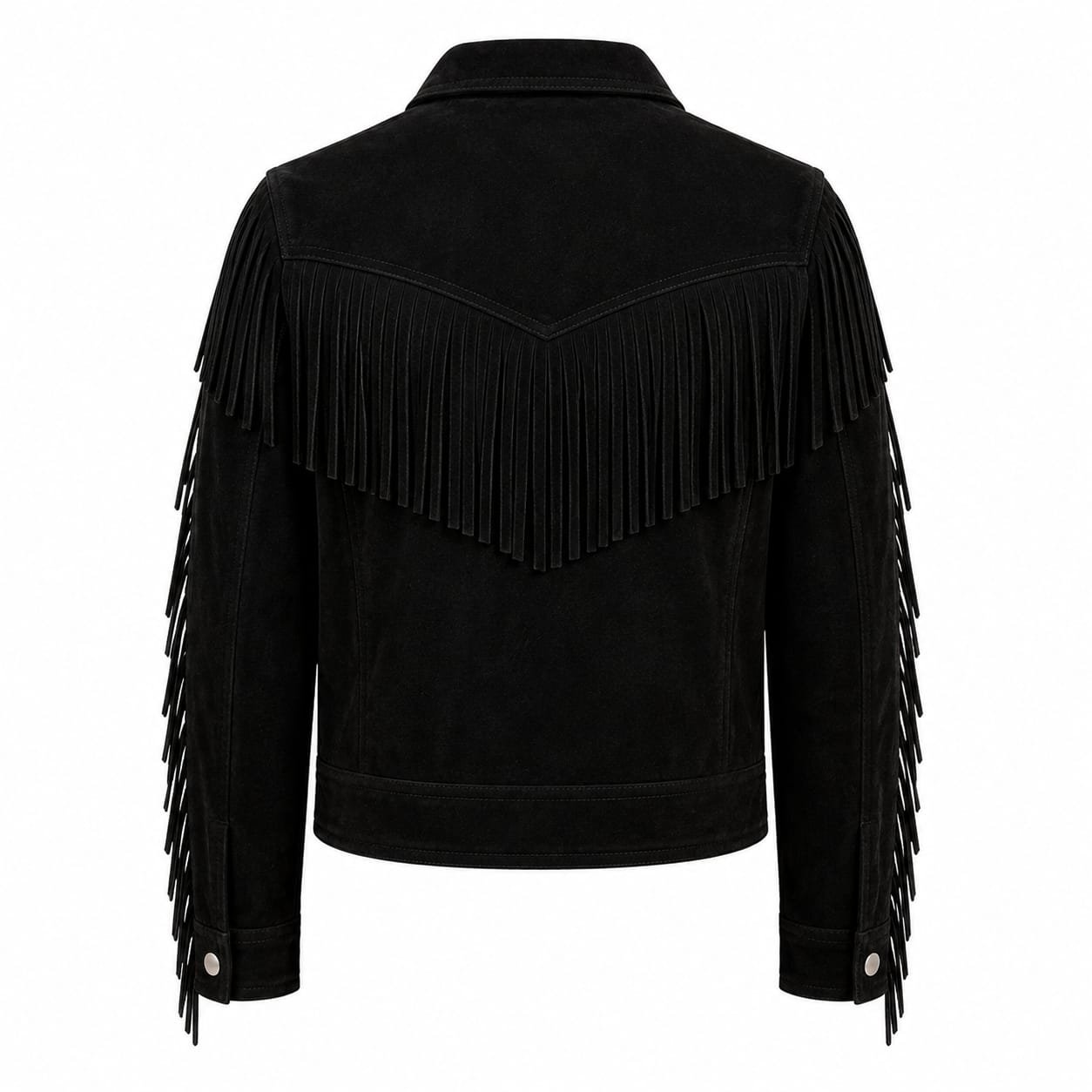 CROPPED FRINGE SUEDE JACKET - Image 2