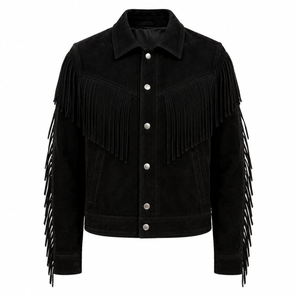 CROPPED FRINGE SUEDE JACKET