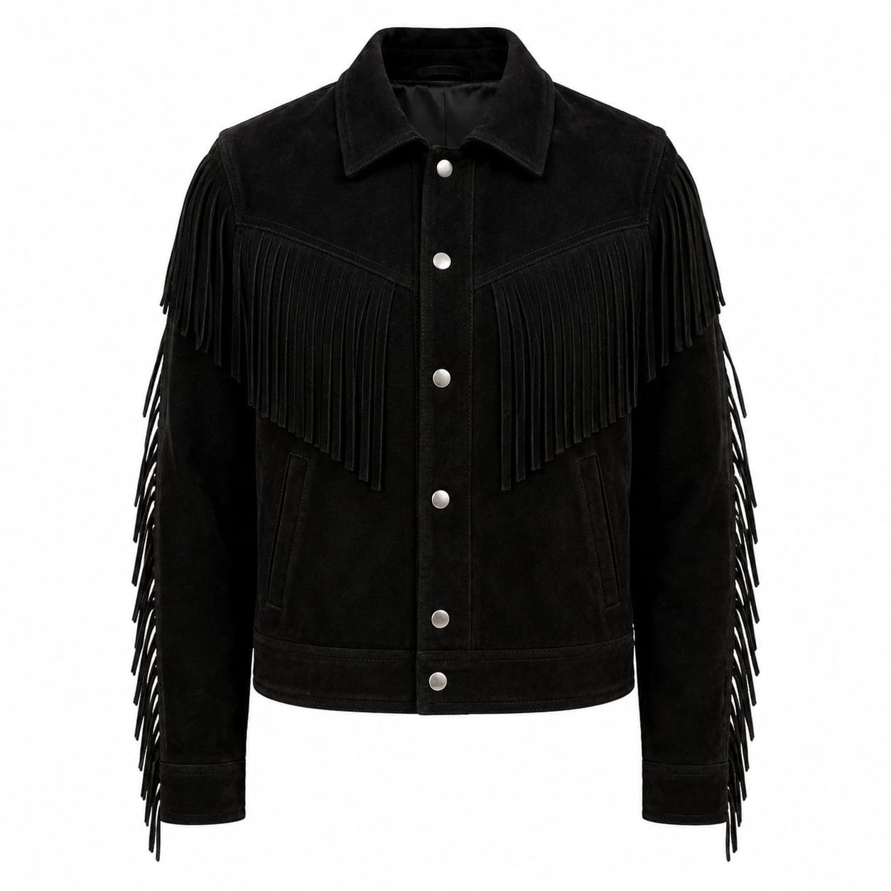 CROPPED FRINGE SUEDE JACKET