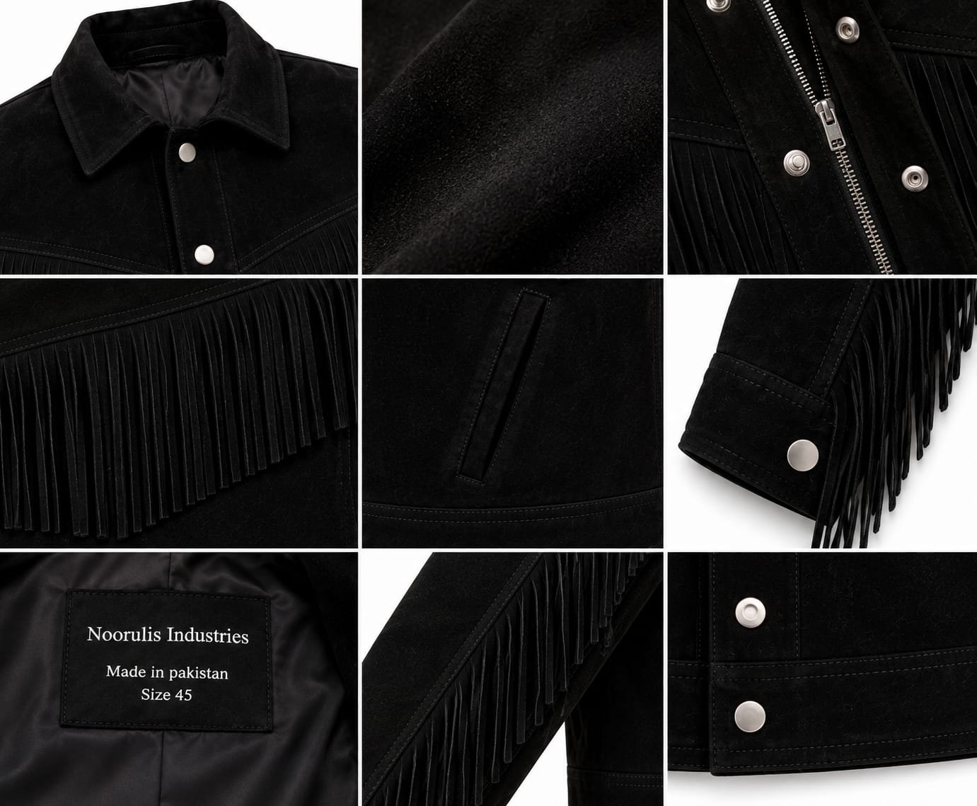CROPPED FRINGE SUEDE JACKET - Image 6