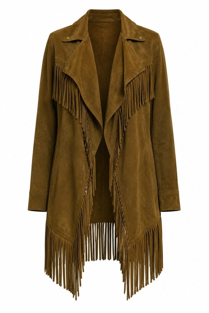 LONGLINE FRINGE SUEDE JACKET