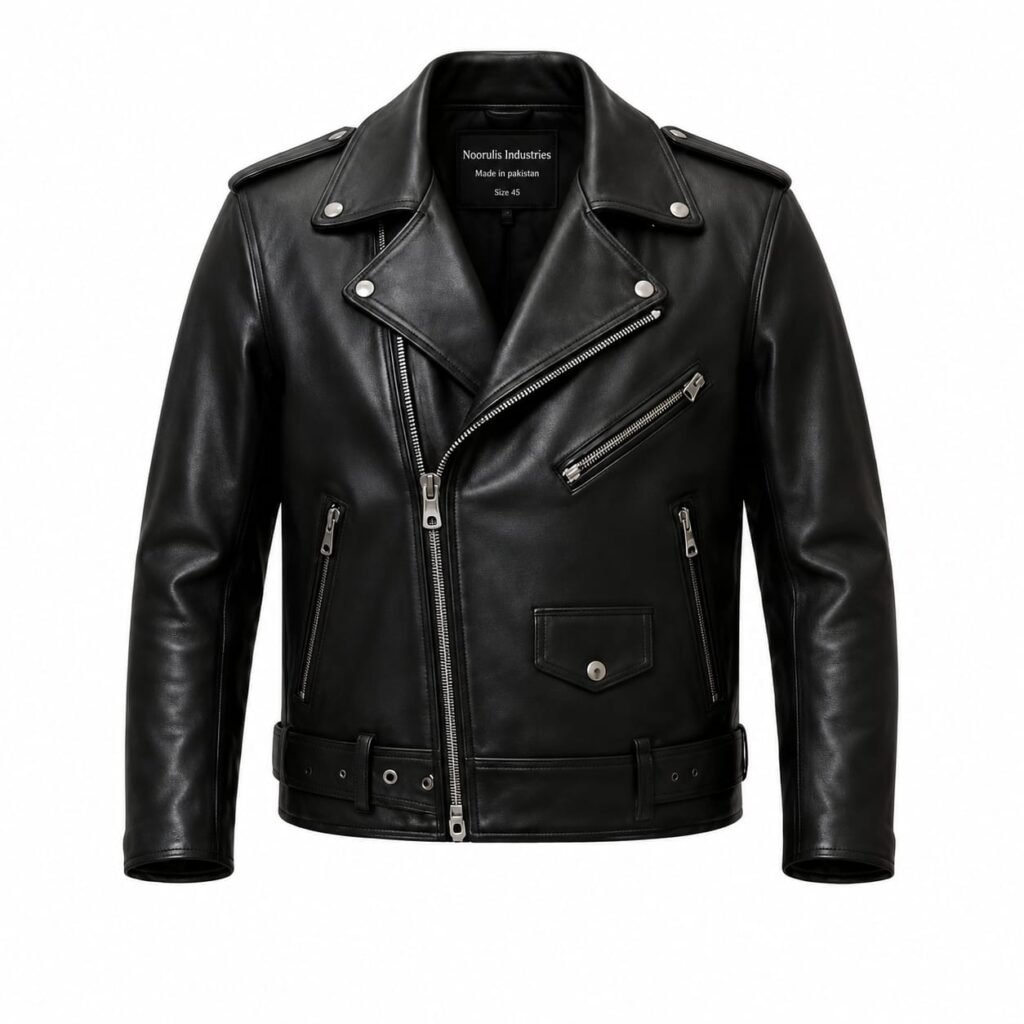 CLASSIC ASYMMETRIC BIKER LEATHER JACKET