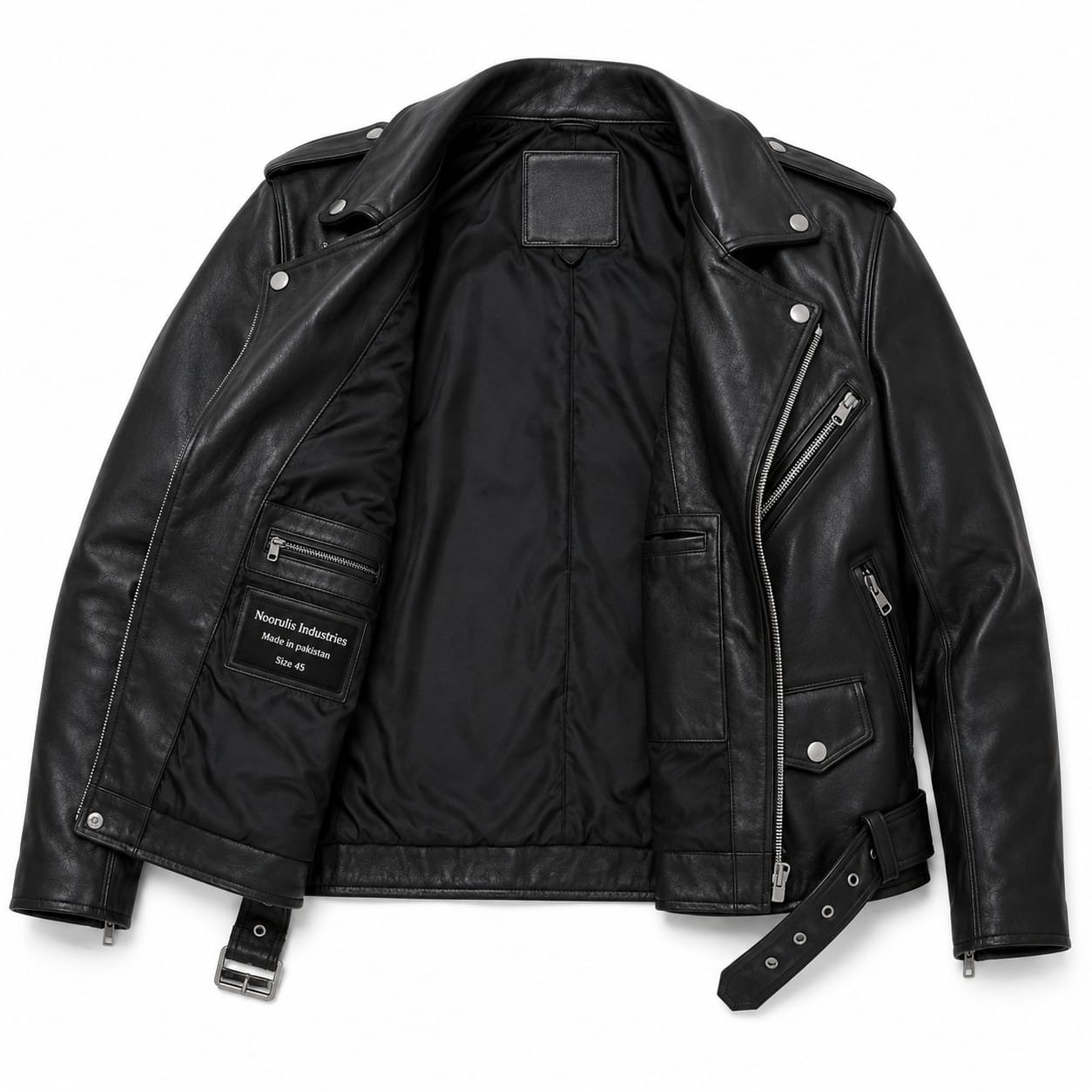 DOUBLE RIDER BIKER LEATHER JACKET - Image 5