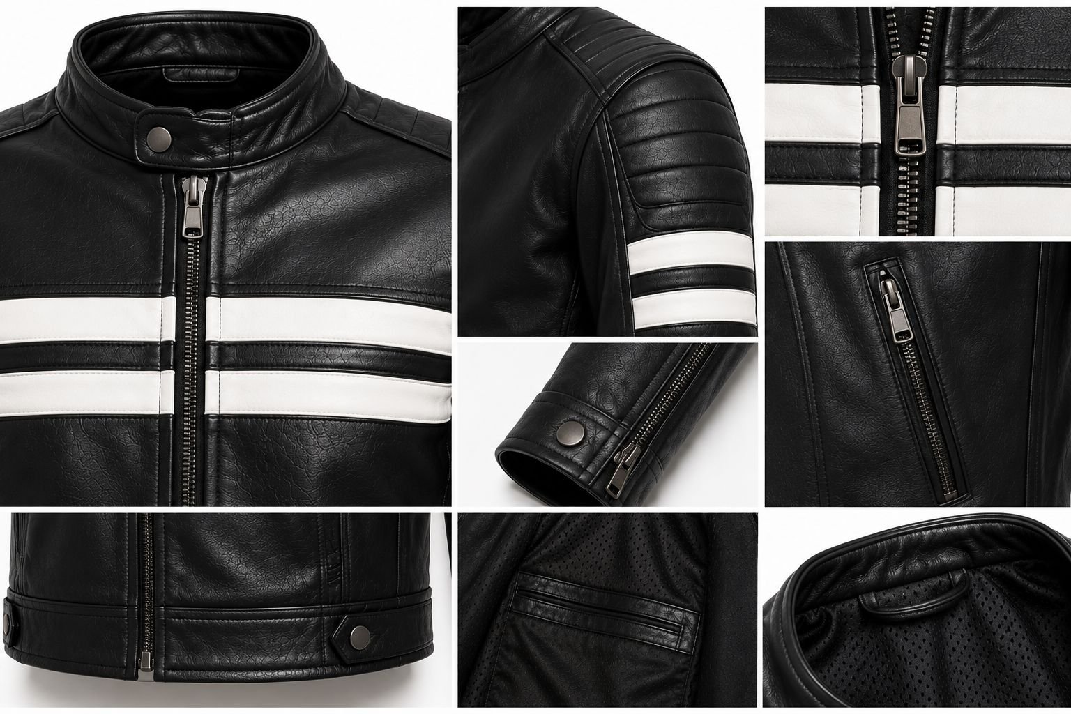 DUAL WHITE STRIPE RACING JACKET - Image 4