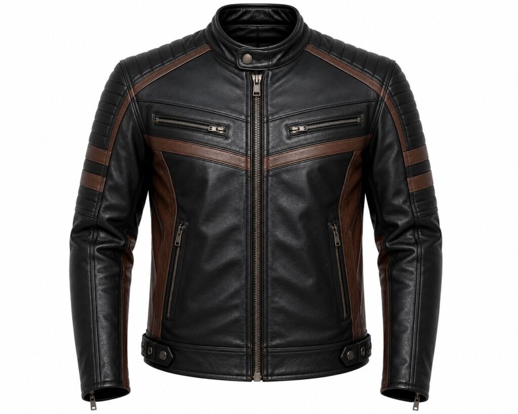 BLACK & BROWN HERITAGE RACING JACKET
