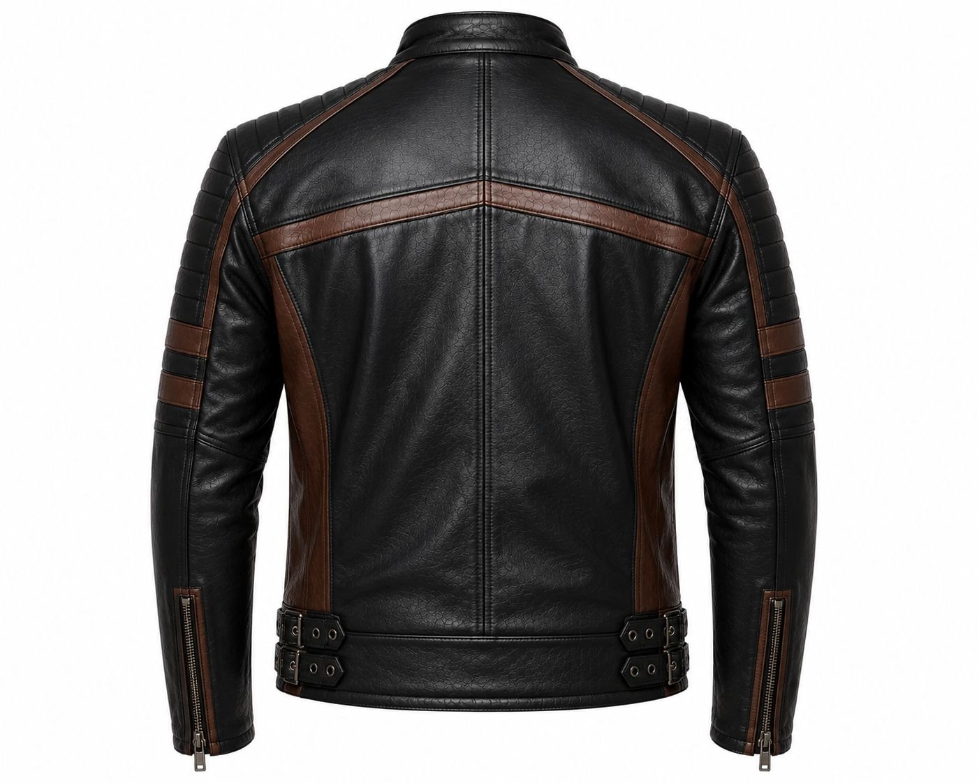 BLACK & BROWN HERITAGE RACING JACKET - Image 2