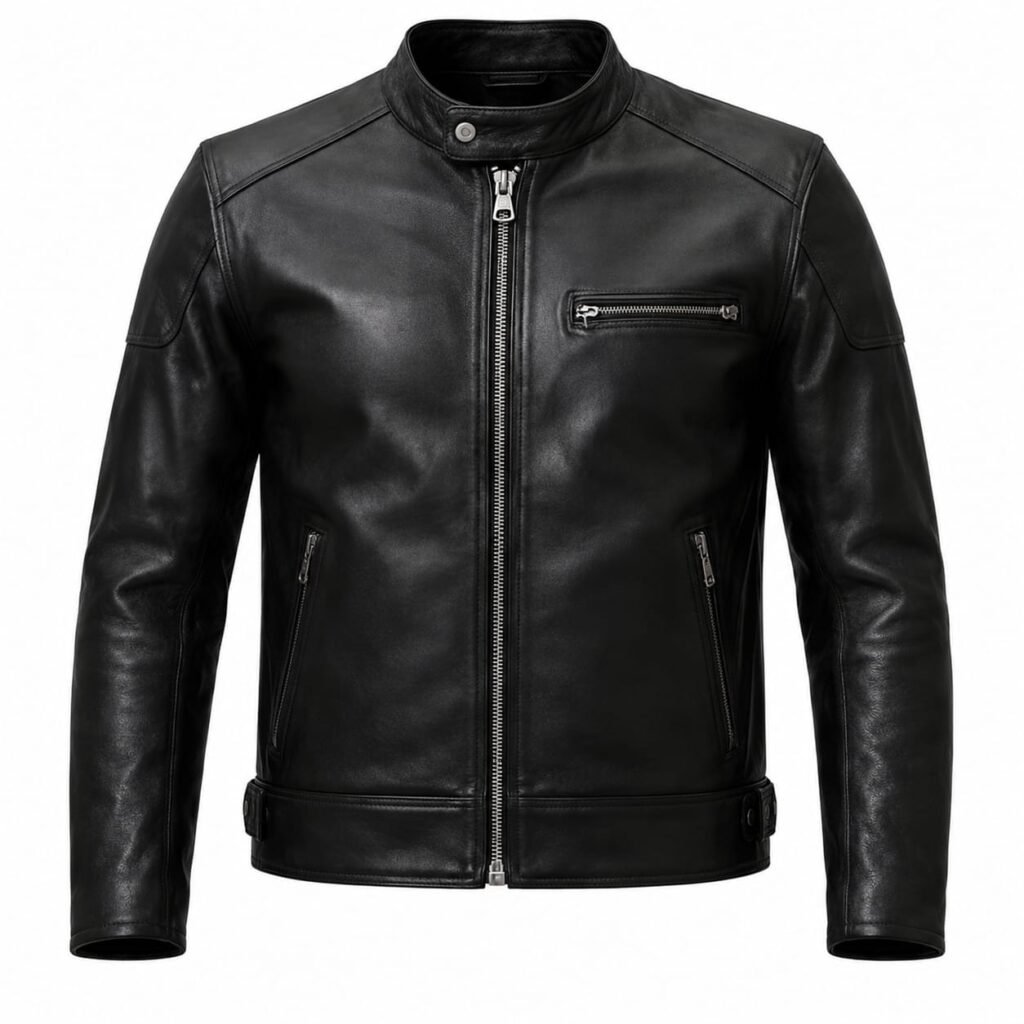 SLIM-FIT BIKER LEATHER JACKET