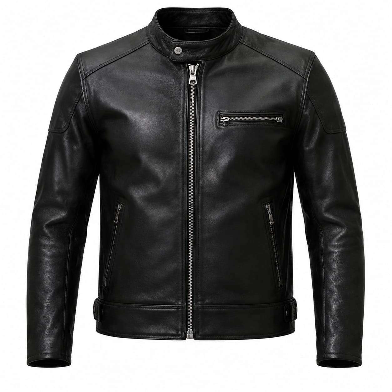 SLIM-FIT BIKER LEATHER JACKET