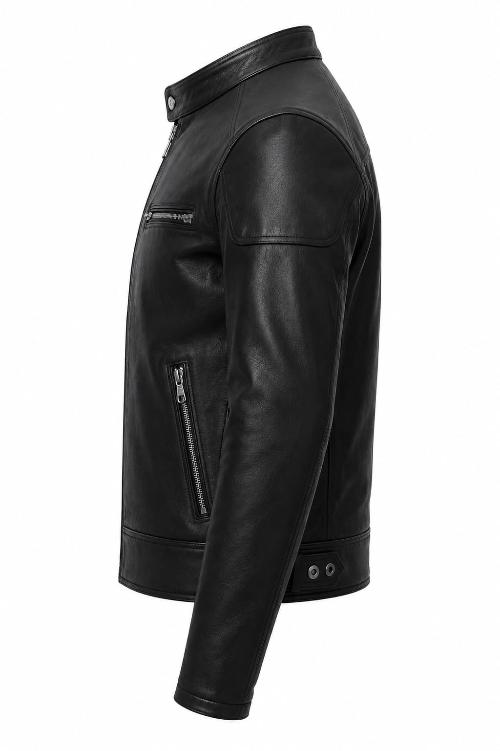 SLIM-FIT BIKER LEATHER JACKET - Image 3