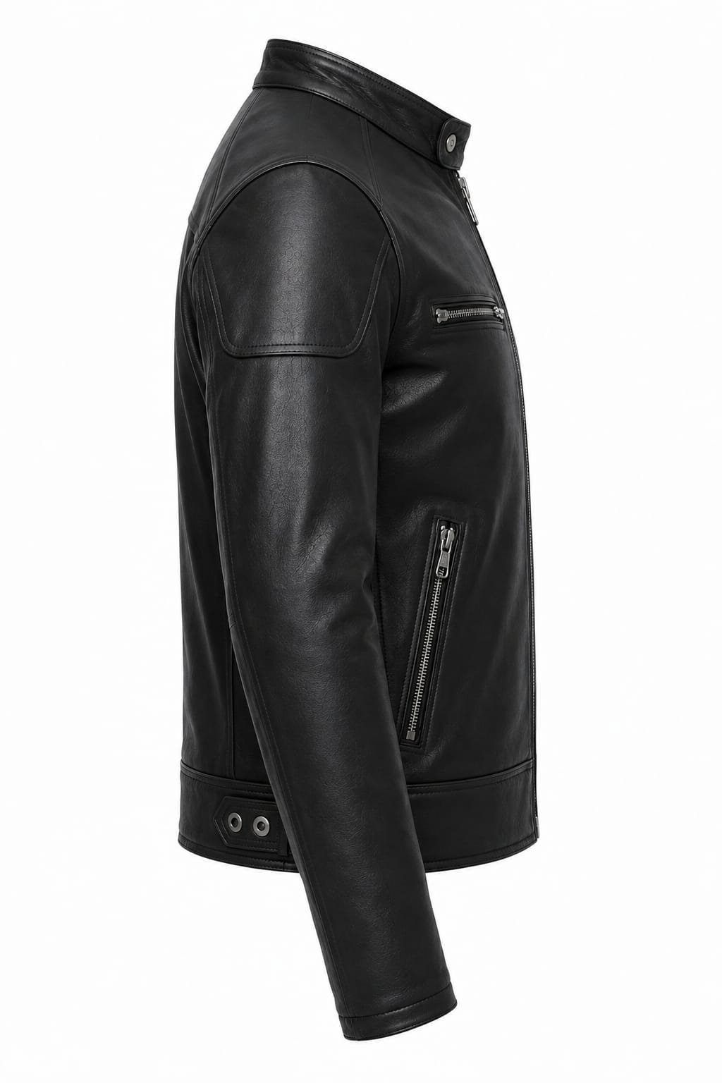 SLIM-FIT BIKER LEATHER JACKET - Image 4
