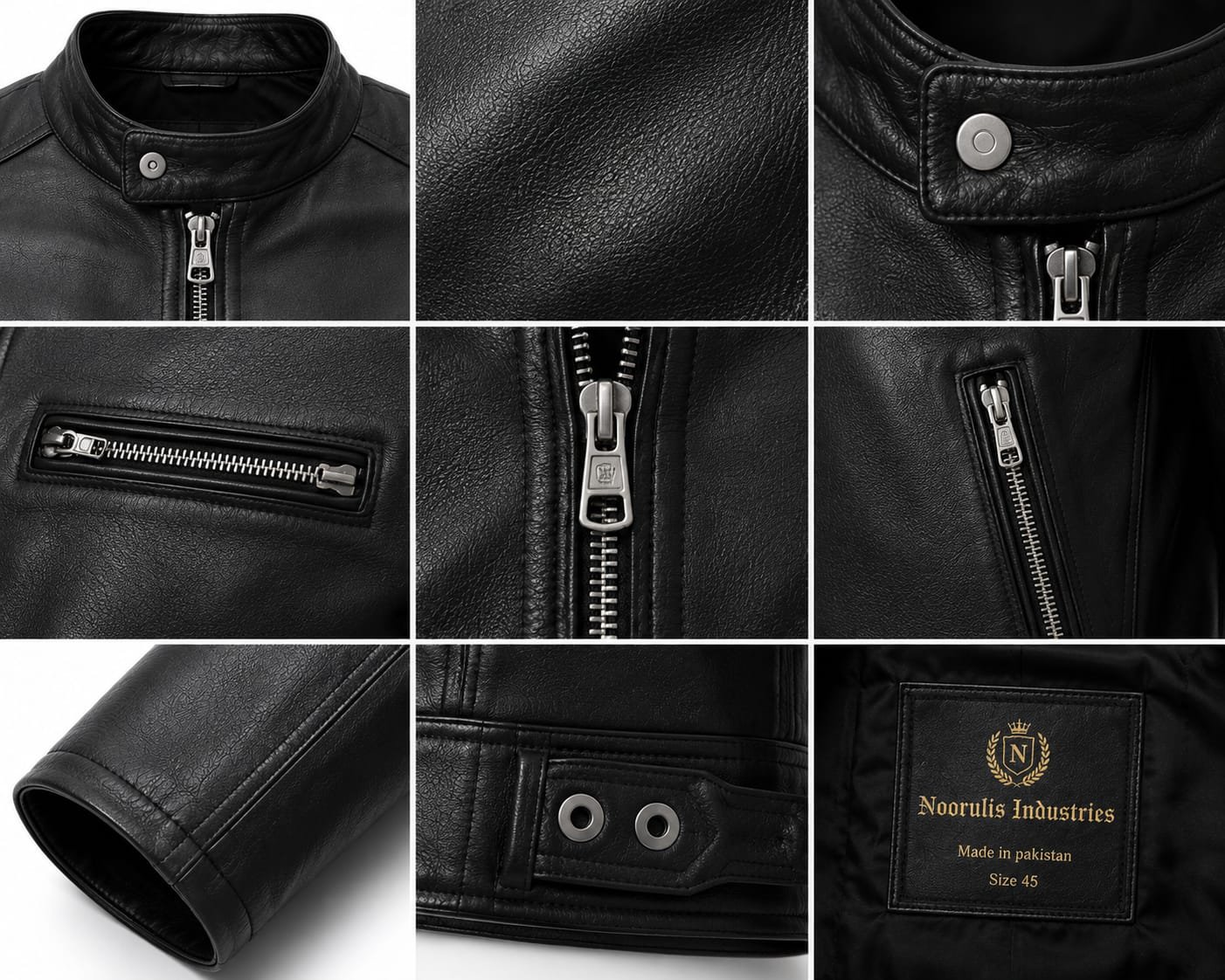 SLIM-FIT BIKER LEATHER JACKET - Image 6