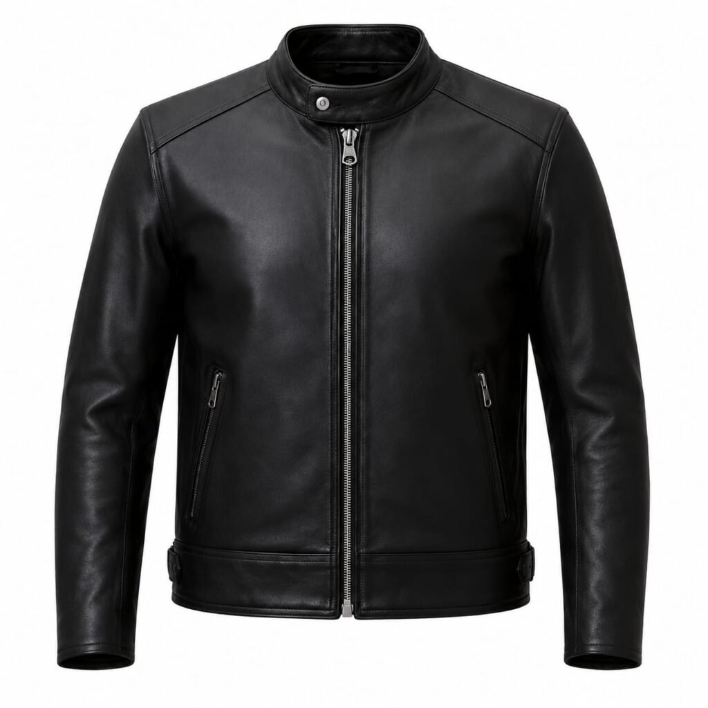 MINIMAL BIKER LEATHER JACKET