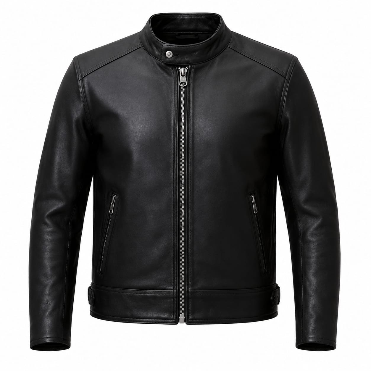 MINIMAL BIKER LEATHER JACKET