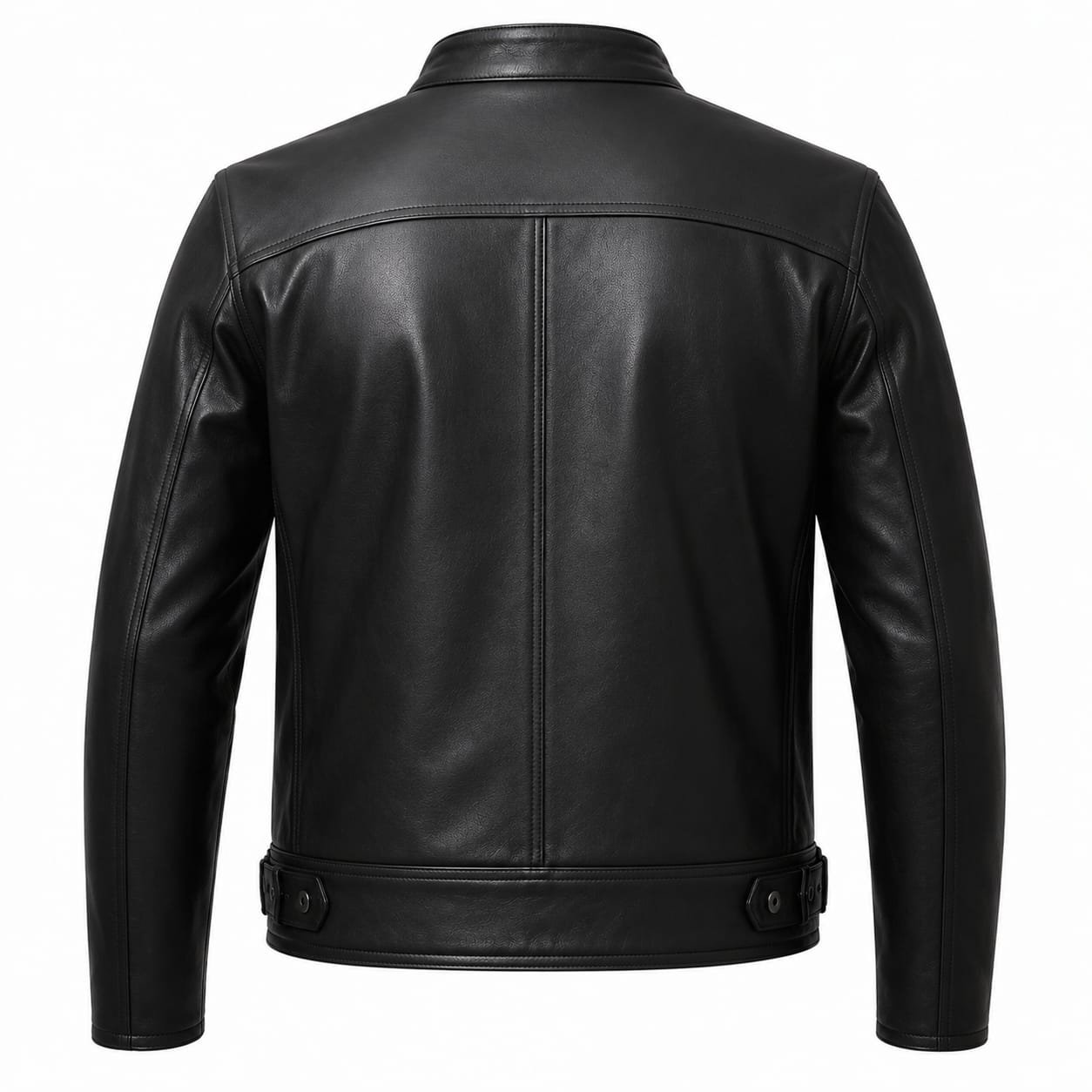 MINIMAL BIKER LEATHER JACKET - Image 2
