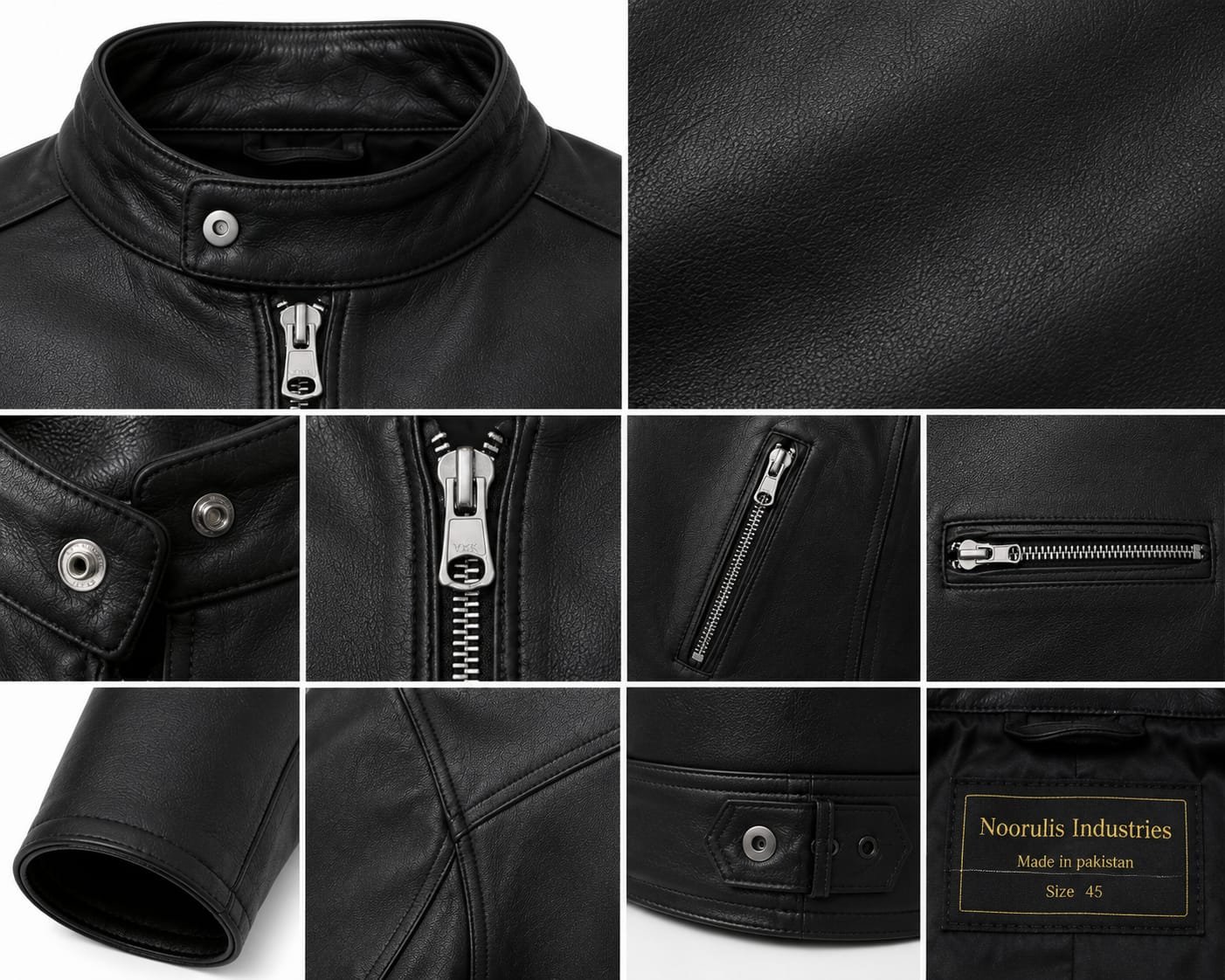 MINIMAL BIKER LEATHER JACKET - Image 6