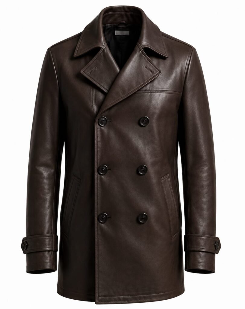HERITAGE DOUBLE-BREASTED LEATHER COAT