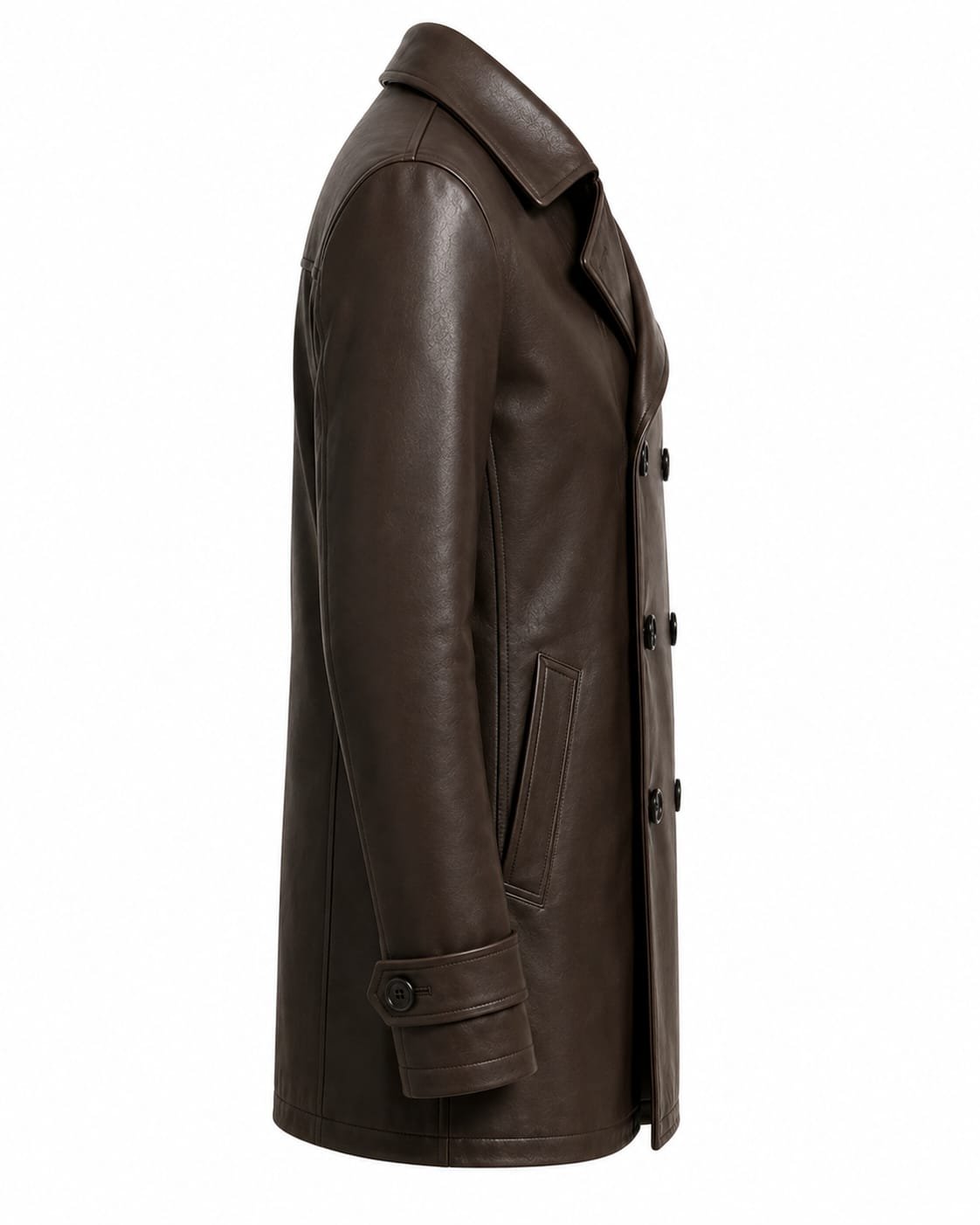 HERITAGE DOUBLE-BREASTED LEATHER COAT - Image 4