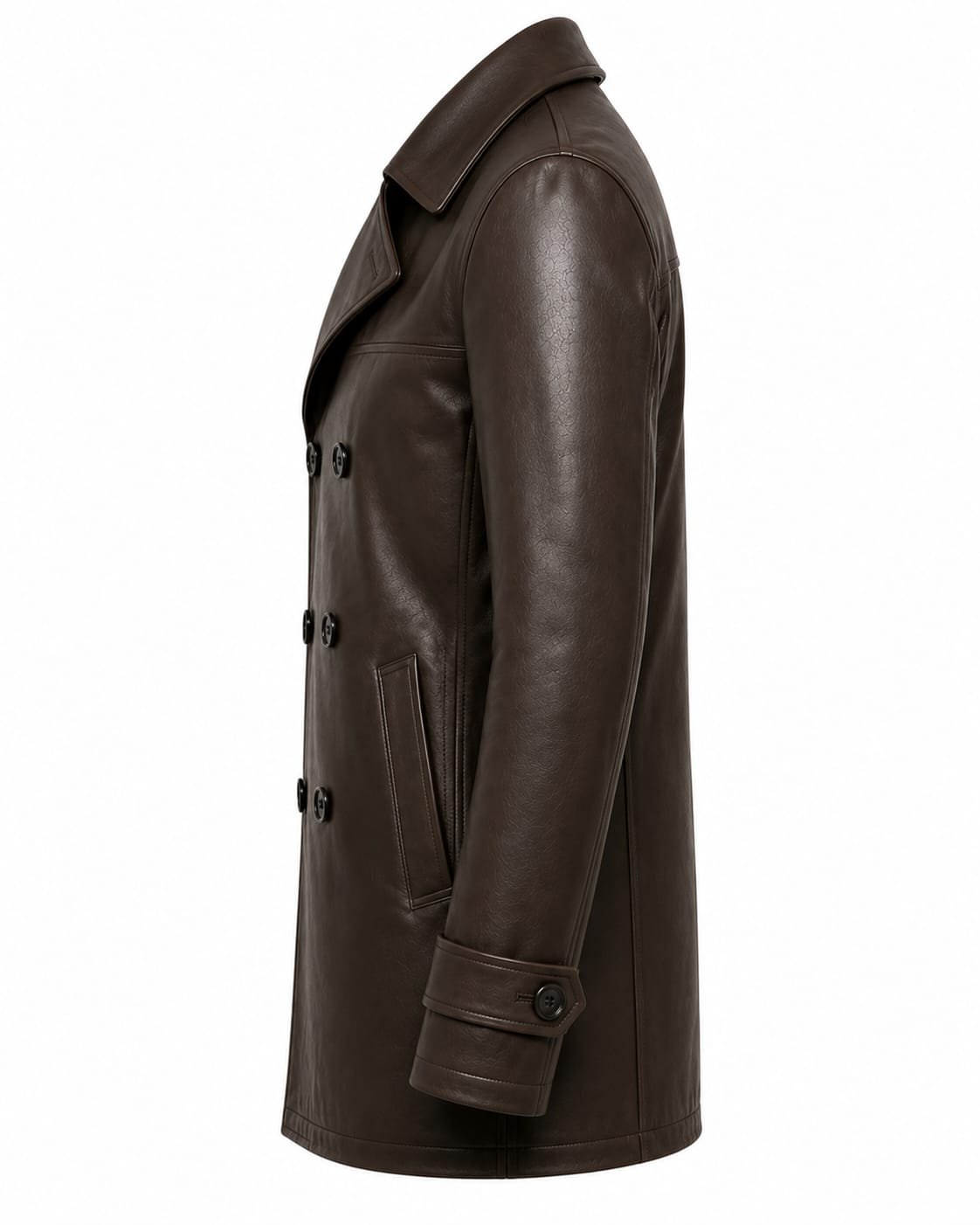 HERITAGE DOUBLE-BREASTED LEATHER COAT - Image 3