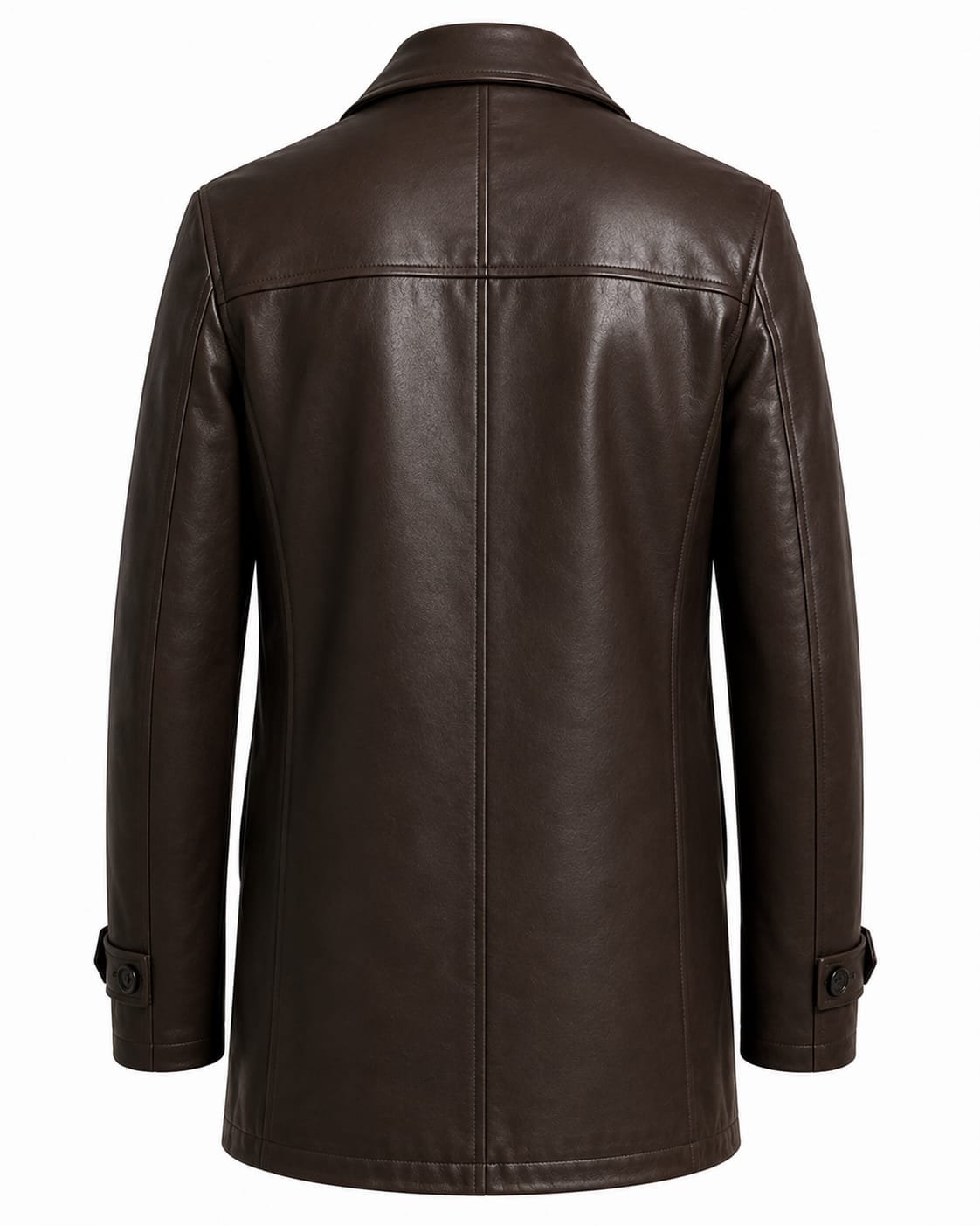 HERITAGE DOUBLE-BREASTED LEATHER COAT - Image 2