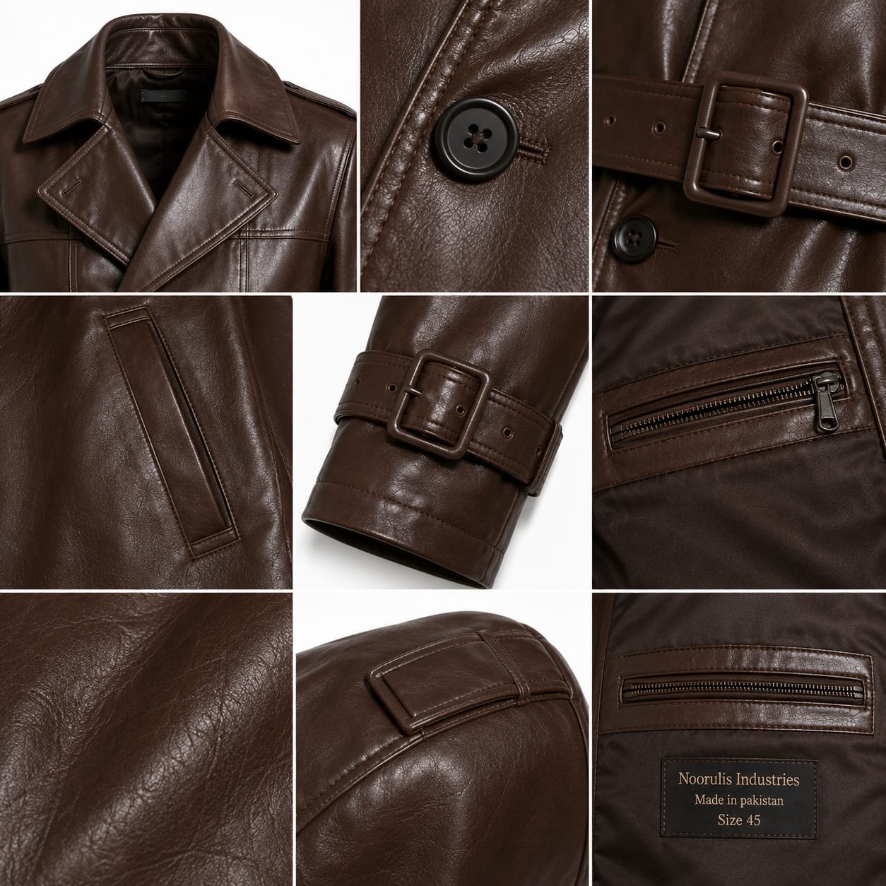 CLASSIC LEATHER TRENCH COAT - Image 6