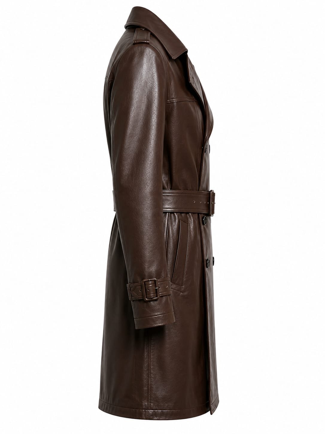 CLASSIC LEATHER TRENCH COAT - Image 4