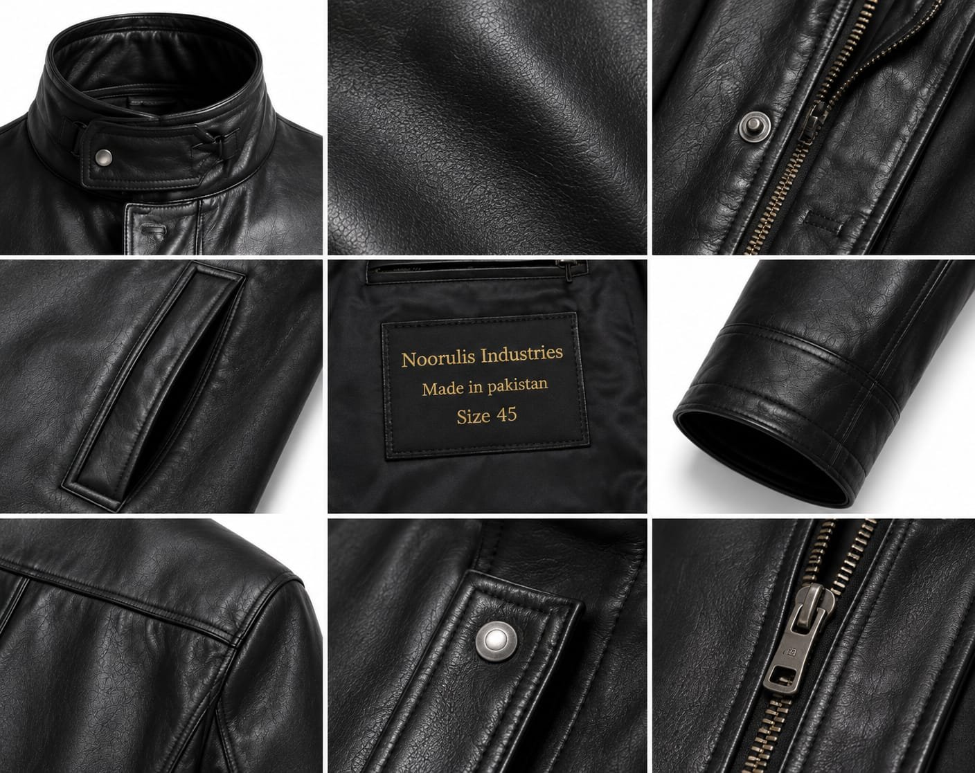 ELEVATED COLLAR LEATHER COAT - Image 6