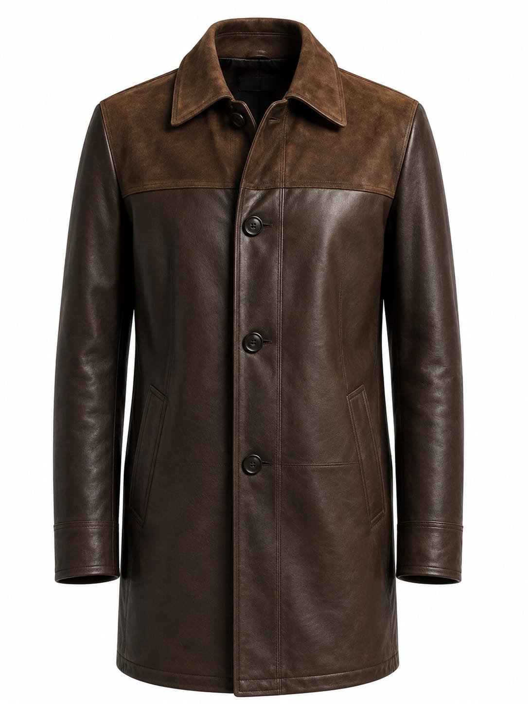 VINTAGE YOKE LEATHER COAT