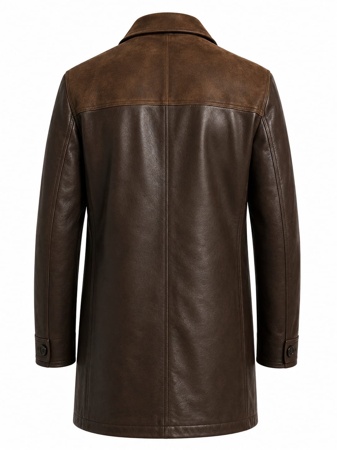 VINTAGE YOKE LEATHER COAT - Image 2