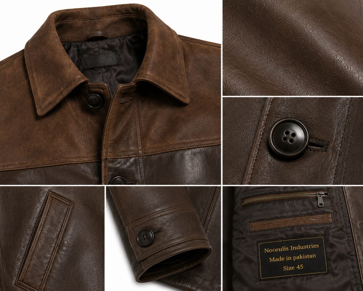 VINTAGE YOKE LEATHER COAT - Image 6
