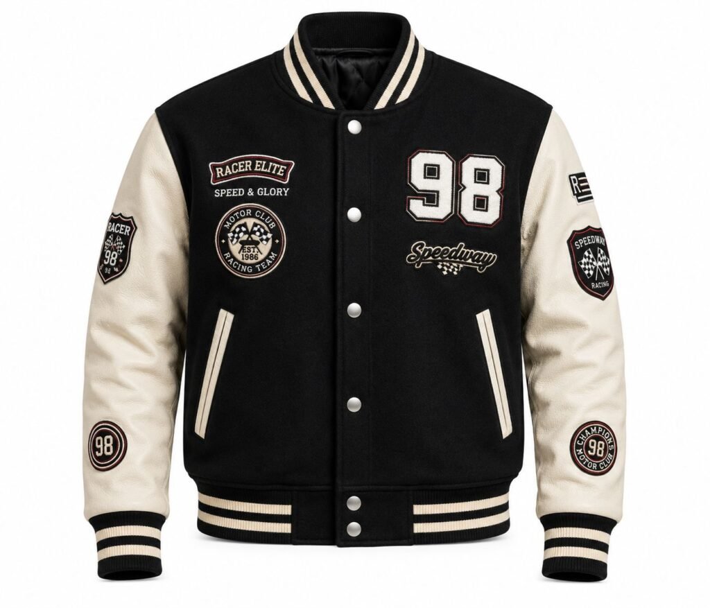 RACING VARSITY LEATHER JACKET